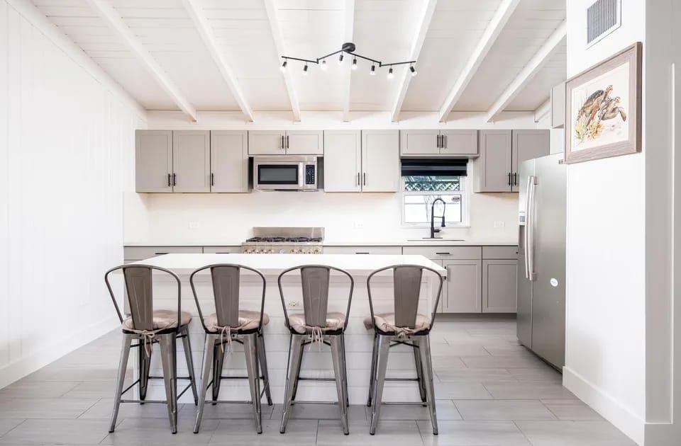 Gourmet kitchen with island seating for four